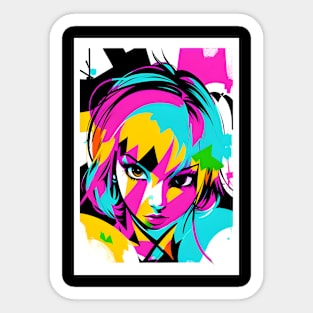 Bright girl portrait Sticker